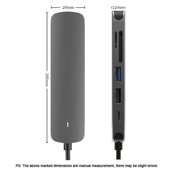 USB C Hub HDMI Adapter 5Gbps With MicroSD TF Card Reader