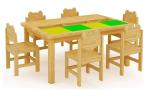 qihang QHD001 Kindergarten children's original wooden table chairs