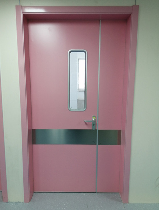 Standard Inward Opening Fire Rated Steel Door Aluminium Frame Stainless Screen Double Hinge External