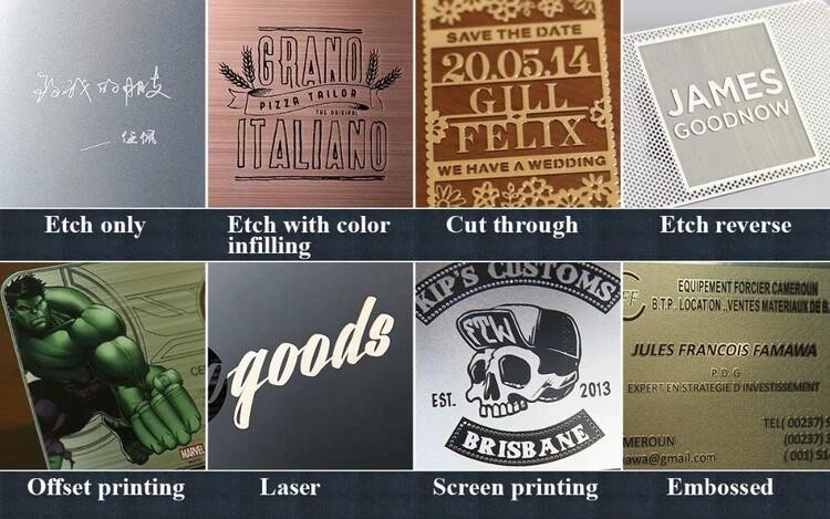 Label Marking Stainless Steel Metal Card , Engraved Name Plate Tag Printing