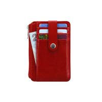 Buy cheap 7 Slots Durable Business Card Holder Wallet , Red Color Front Pocket Card Case product