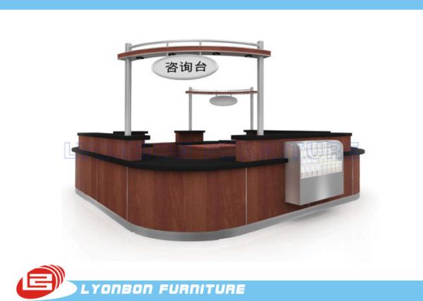 Buy cheap Shopping Mall MDF Reclaimed Wood Reception Desk / Laminated Melamine Finished from wholesalers