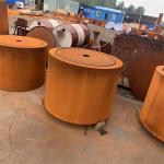120cm Garden Rust Surface Cylindrical Corten Steel Water Table Fountain