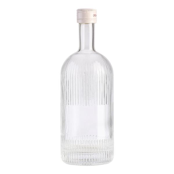 Clear Glass Collar Material 700ml/750ml/1000ml Beverage Liquor Round Empty Rum