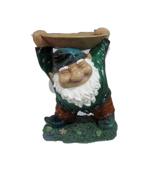 Buy cheap Decorative Gnome Lifting Resin Water Fountain , Outdoor Bird Bath For Yard from wholesalers