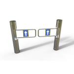 Supermarket Swing Barrier Gate SUS 304 Stainless Steel Cylinder Tube