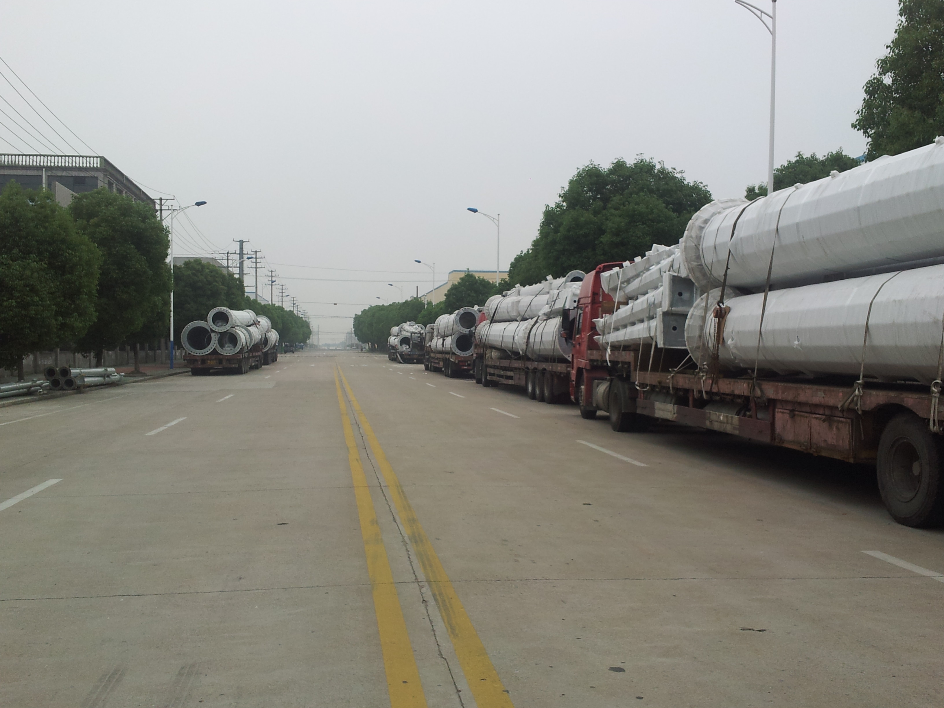 8m 11m Hot Dip Galvanization Steel Street Light Poles With Powder Coated