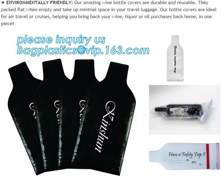 Bottle Protector Bubble Travel Bag,Travel Trip Bag With Bubble Inside And Double Zip lockks,Sleeve Travel Bag - Inner Skin