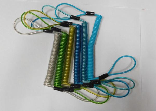 Buy cheap Anti-theft Reminding Spring Steel Coiled Leashes w/Double Cord Loop Ends Custom Colours from wholesalers