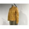 Buy cheap Mandarin Collar Pu Leather Coat , Mustard Upstyled Pleather Biker Jacket Tw74180 from wholesalers