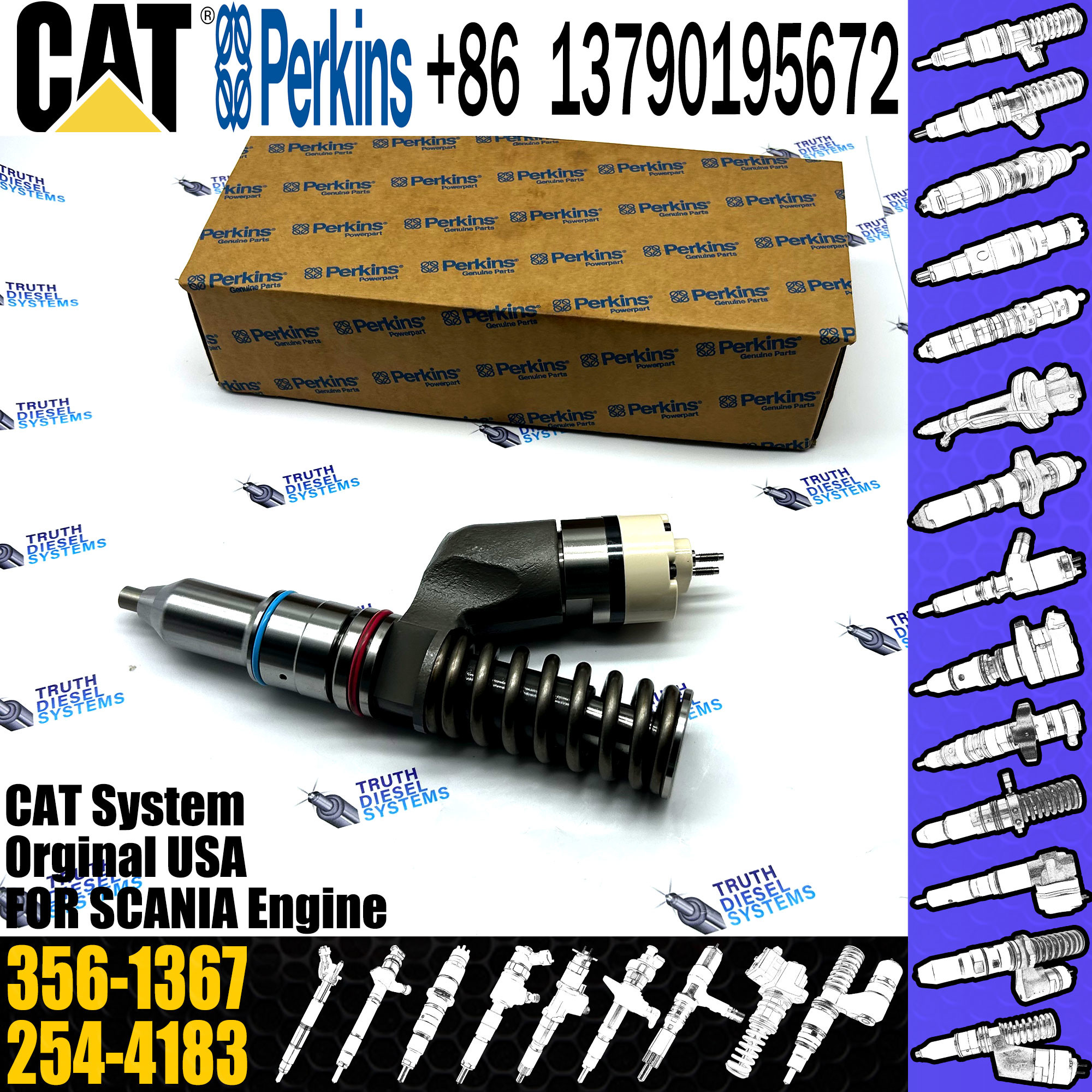 Fuel injector Assembly 356-1367 355-6110 10R-0956 Common Rail Fuel Injector 374-0750 229-5919 For CAT C15
