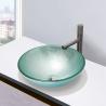 Buy cheap Round Silver Tempered Glass Sink Bathroom Countertop Wash Basin from wholesalers