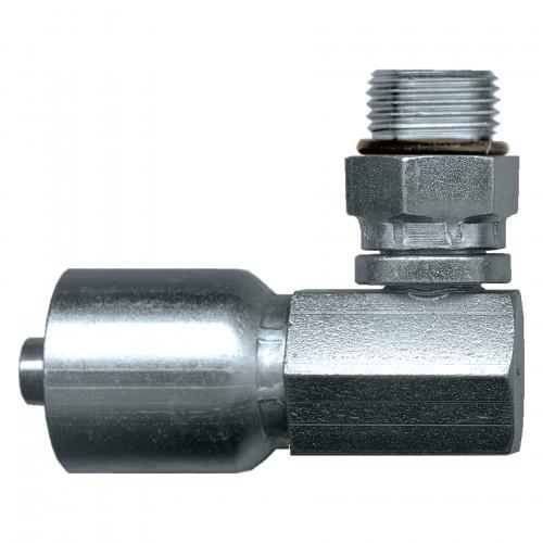 Buy cheap 3/8inch R2 Metal Hose Fittings 90 Degree Elbow Male O Ring Swivel from wholesalers