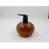 Buy cheap Brown Ashwood Bathroom Countertop Accessories Round Shape Black Pump Toothbrush Cup Bathroom Kits Soap Dispenser from wholesalers
