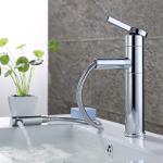 Buy cheap Brass Pull-Out 360°Swivel Single Hole Single Handle Basin Mixer In Chrome from wholesalers