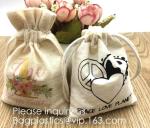 Personalized Drawstring Cotton Muslin Bag for Jewelry,Christmas Treat Bag Double
