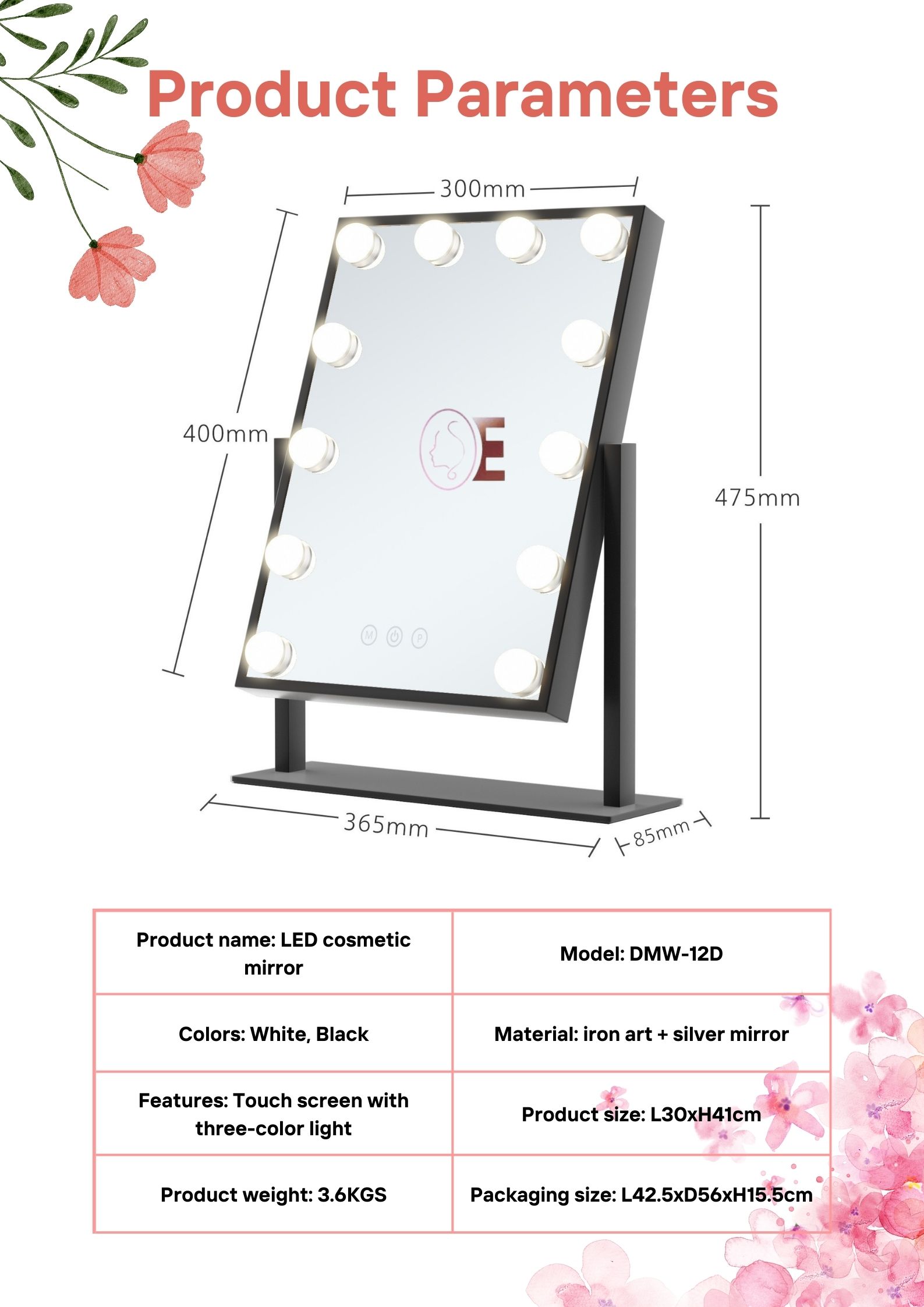 OEM Led Large Hollywood Mirror For Cosmetics Vanity
