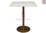 Marmo Calacatta Marble Table With Brushed Gold Stainless Steel Base For
