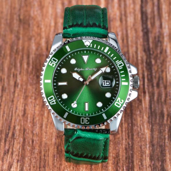 Buy cheap 1.6 Inch Water Resistant Green Leather Watch 3ATM from wholesalers