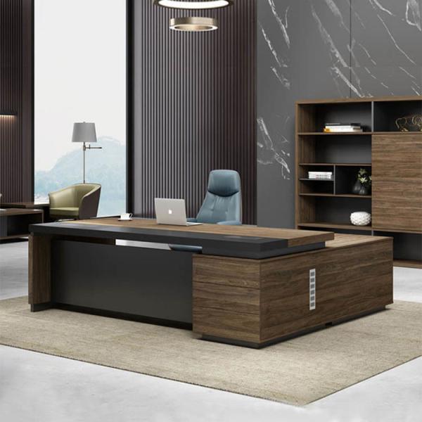 Buy cheap 2 Meters 50mm Executive Office Desks CEO Desk L Shape With Side Cabinet from wholesalers