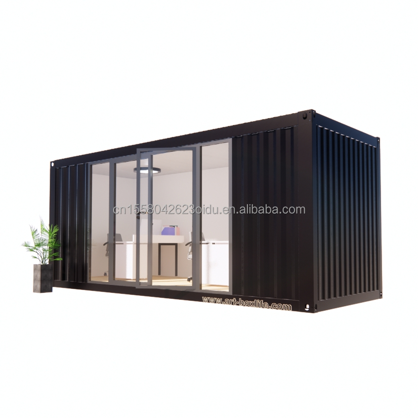 Hotel 20ft Modular Prefabricated Container House with Big One-Sided Glass Sunroom and Aluminum Alloy Windows