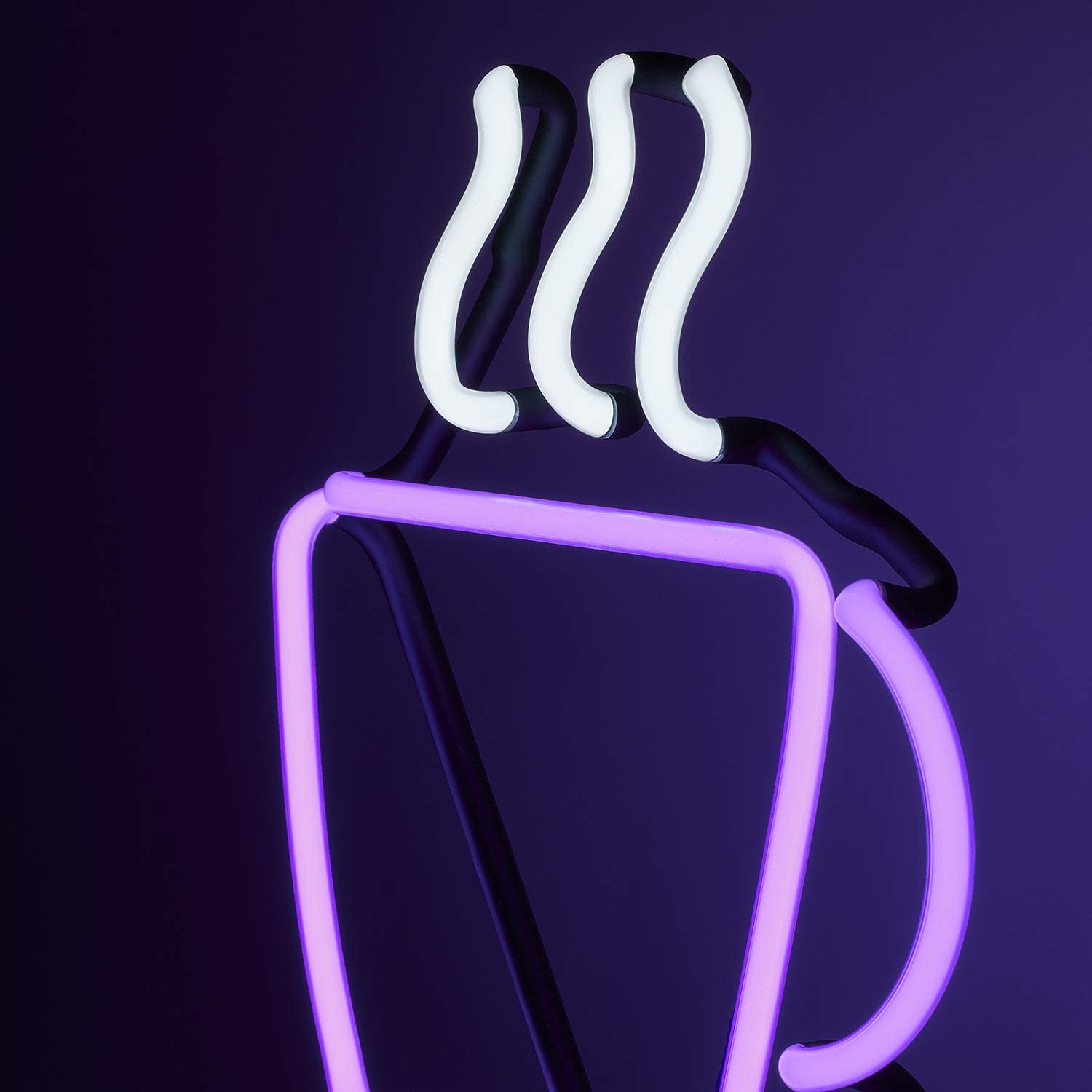Coffee Cup 14x8 Neon Light Desk Lamp 130V Ac Handblown Glass Dercoration