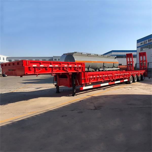 4 Axles 80T Heavy Duty Lowbed Trailer With Wideners With Mechanical Suspension