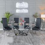 ODM Modern Dining Room Furniture 123kg Tempered Glass Rectangular Table