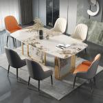 Hotel 4cm Rectangle Marble Dining Tables For 4 Light Luxury