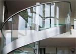 Indoor Custom Wood Stairs , Curved Staircase Construction For Large Commercial