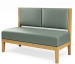 Wooden Frame Green Dining Room Booth Seating Leather Dining Booth 120cm