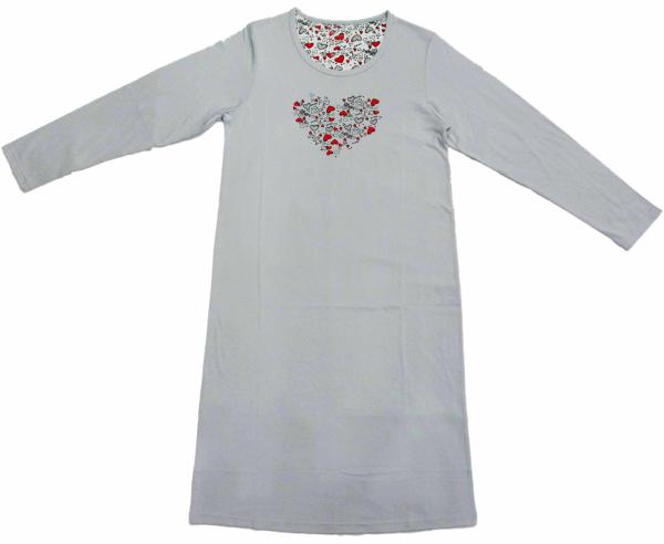 Buy cheap 65% Polyester 35% Cotton Ladies Night Dresses Sleepwear Grey Color Classic Style from wholesalers