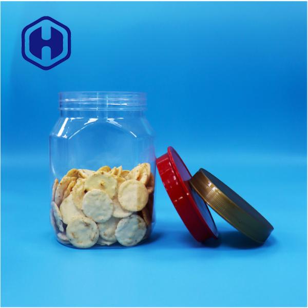 Buy cheap Clear Hexagon Unique Shaped Plastic Nuts Candies Dried Food Jar Screw Top Lid from wholesalers