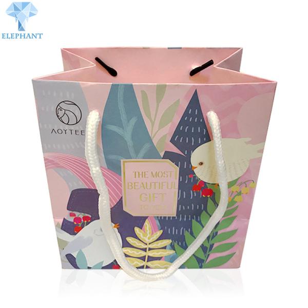 Buy cheap Pink Underwear Paper Shopping Bags With Handles Matt Lamination from wholesalers