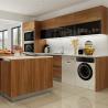 Buy cheap Solid Timber Walnut Factory Kitchen Cabinets Premade for Apartment from wholesalers