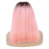 Buy cheap 1B / Pink 100% Brazilian Virgin Hair / Short Straight Lace Frontal Bob Wigs from wholesalers