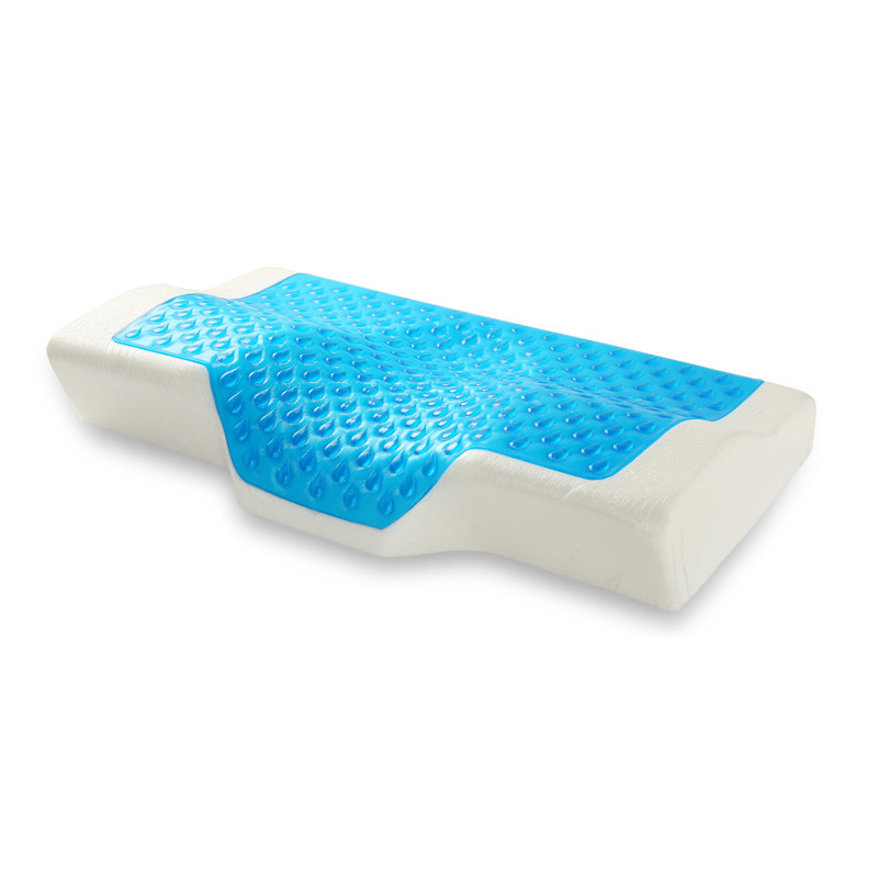 Travel Neck Cooling Memory Foam Pillow With Cooling Gel Soft Anti Pilling Cover