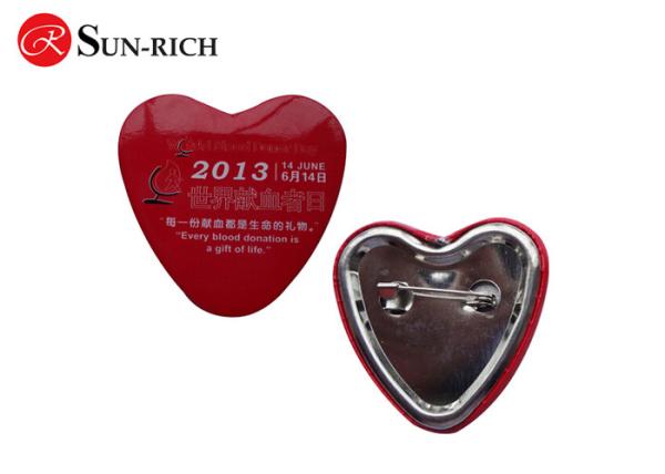 Buy cheap Heart shape Tin Badges for promotion gift from wholesalers