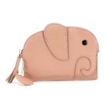 FIRST LAYER COWHIDE WOMEN'S COIN PURSE NEW ELEPHANT CREATIVE TASSEL ZIPPER BAG