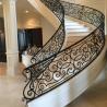 Buy cheap 12mm Tempered Glass Wrought Iron Wooden Curved Staircase for Iron Balustrade from wholesalers