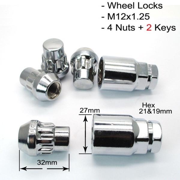 Buy cheap 0.4 Kg Nissan Subaru Locking Wheel Nuts Silver Color With Conical Seat from wholesalers