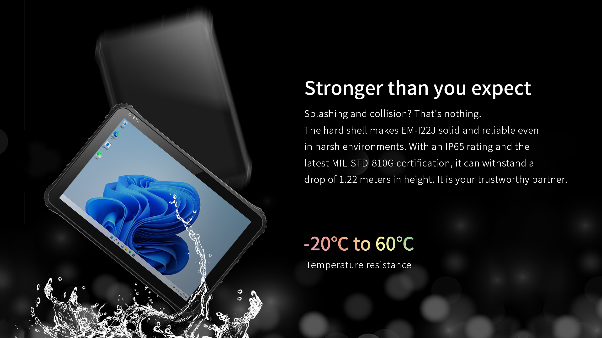 12.2 Inch 2In1 LCD Rugged Tablets With 8GB RAM And NFC Win 11 OS Rockchip