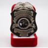 Buy cheap Black Painting Shinny Silver Plating Unique Shape police name badge from wholesalers