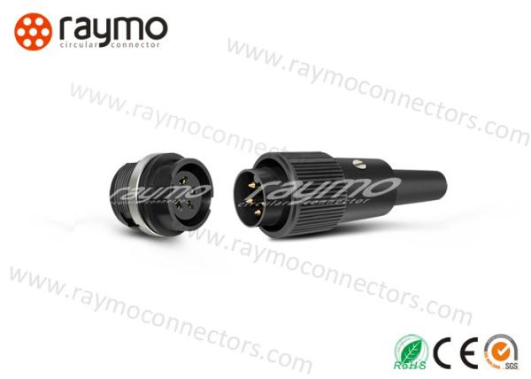 M16 678 Series IP40 Threaded Electrical Connector , Male Cable Connector Black