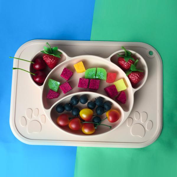 Buy cheap Customized Bear Shape Silicone Feeding Set Baby Plates Bpa Free from wholesalers
