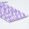 Buy cheap Purple Striped Christmas Paper Straws Biodegradable Eco Friendly from wholesalers