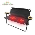 100x40.5x74cm Black Steel Custom Color Folding Double Heated Seat Camping Chair