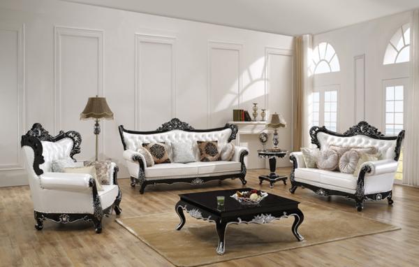 Newest Furniture Living Room Leather Sofa Sets for House Classical Design