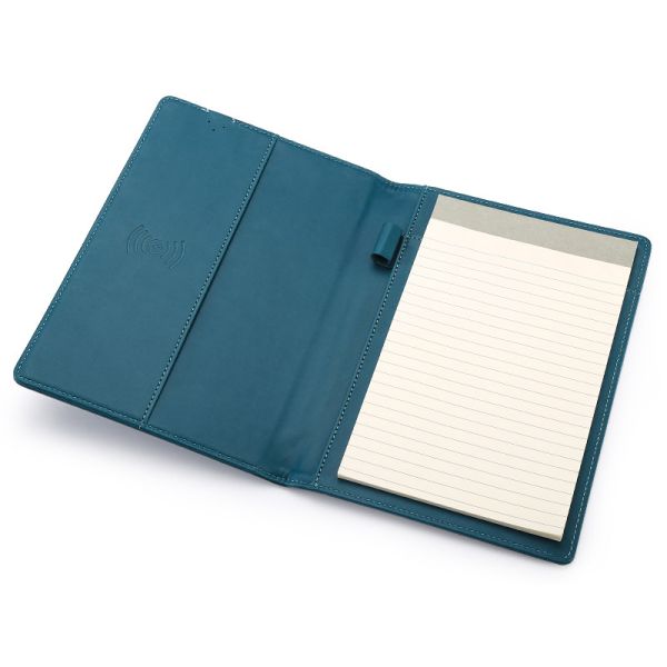 Quality 15W Fast Wireless Charging A4 PU Cover Notebook Wireless Charger for sale