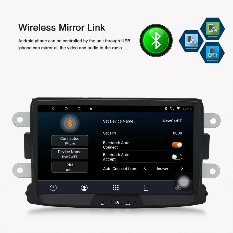 Universal Car Radio Multimedia Player 360 Panoramic Camera Audio Media for Renault Captur Dacia Duster